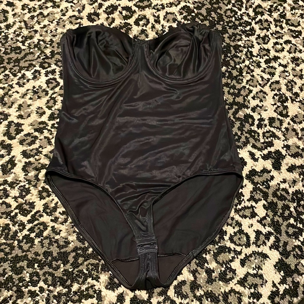 Vintage semi-sheer strapless bodysuit